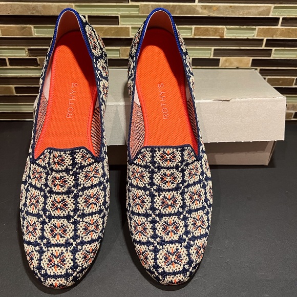 Rothys Loafer Sapphire Mosaic Size 13 Retired Pattern - Picture 1 of 5